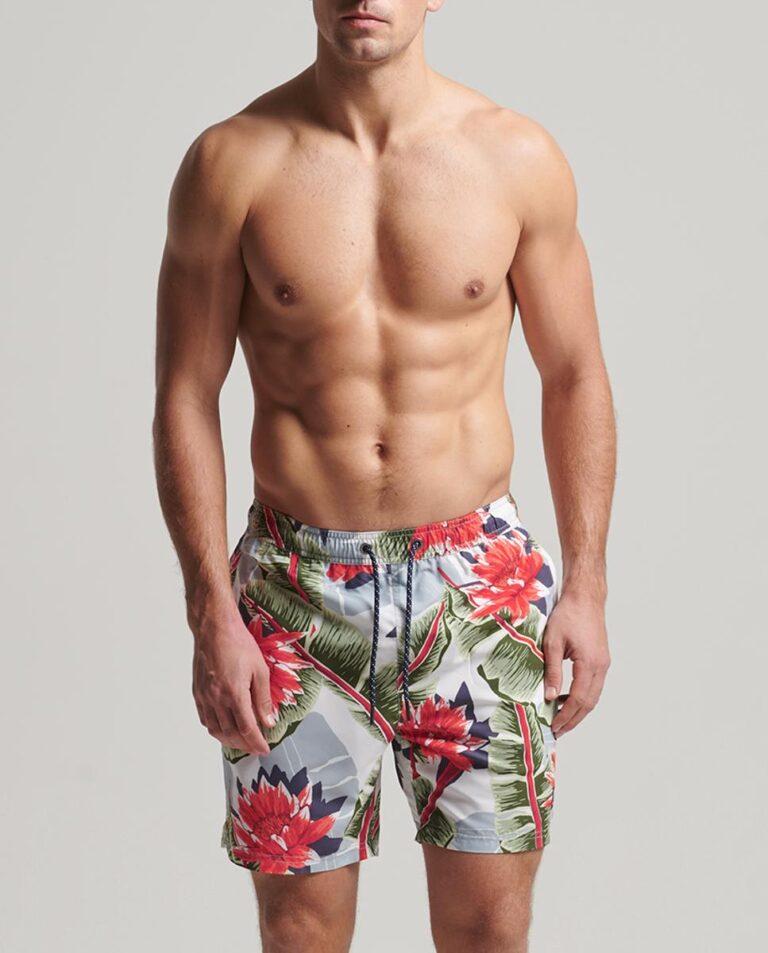 Bañador de hombre con logotipo Vintage Logo y estampado hawaiano — 19,00€ € -62%