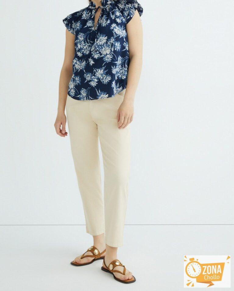 Camisa de mujer con estampado floral de manga corta — 74,00€ € -70%