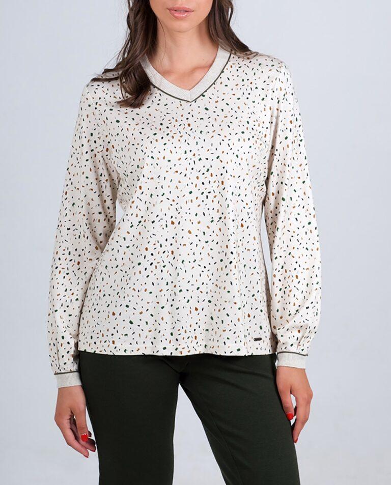 Jersey de mujer cuello pico y manga larga — 17,00€ € -81%