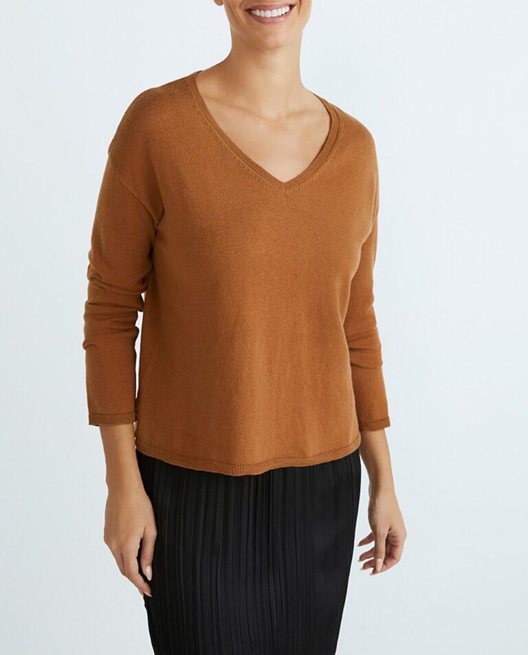 Jersey de mujer manga larga y escote pico — 21,00€ € -80%