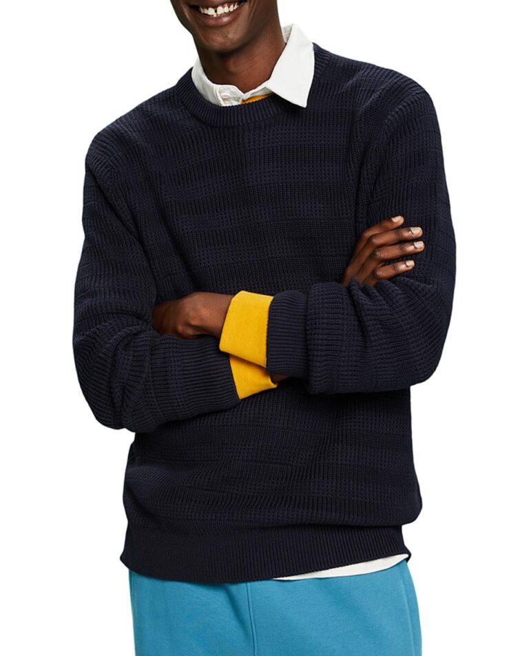 Jersey de hombre algodón mezcla de puntos rayas a tono — 13,00€ € -81%