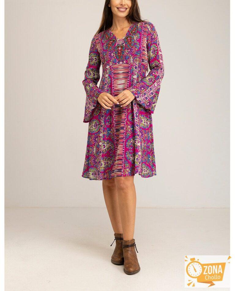 Vestido estampado bordado — 19,95€ € -80%