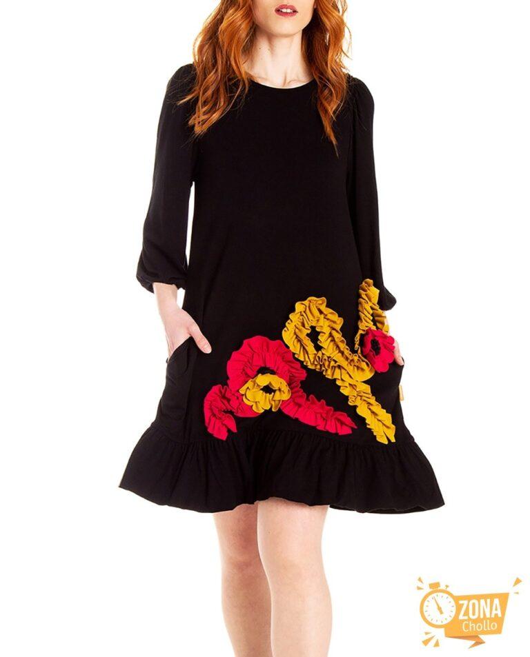 Vestido de línea evasé con escote redondo y lágrima en la espalda — 19,00€ € -81%