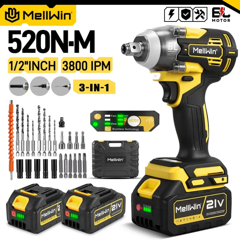 Llave de Impacto Eléctrica Inalámbrica MELLWIN 520N·m, Taladro… — 24.40 EUR €