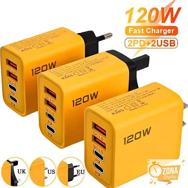 Cargador USB C PD de 4 puertos carga rápida 3,0 tipo C cargadores de… — 0.99 EUR €