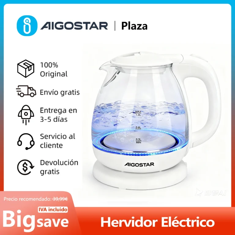 Hervidor de Agua Eléctrico de Cristal, 1L, Hervidores Eléctrico con… — 10.71 EUR €