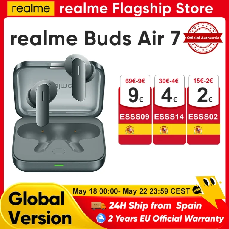 Audífonos Inalámbricos realme Buds Air 7 con Bluetooth para… — 35.15 EUR €