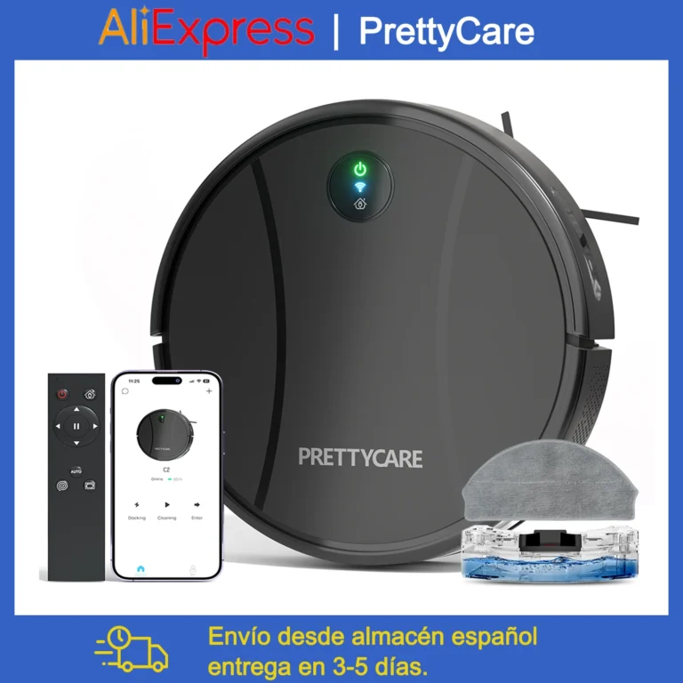 Aspiradora robot y fregadora de pisos PrettyCare C2, succión de 5000… — 81.39 EUR €