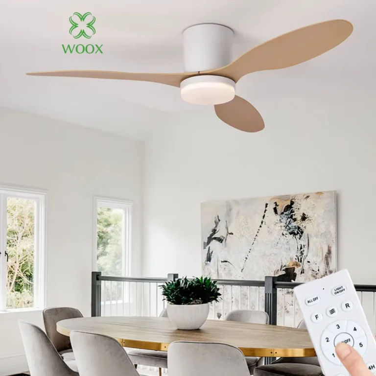 Ventilador de techo WOOX de madera con luz,control remoto,6 niveles… — 44.55 EUR €