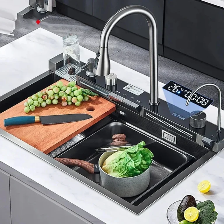 Fregadero de Cocina de Acero Inoxidable 304 con Cascada, Fregadero… — 76.93 EUR €