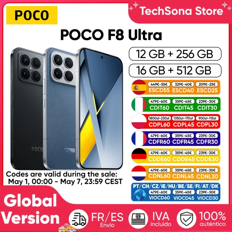 Teléfono Inteligente POCO F8 Ultra 5G Versión Global Snapdragon ® 8… — 578.21 EUR €