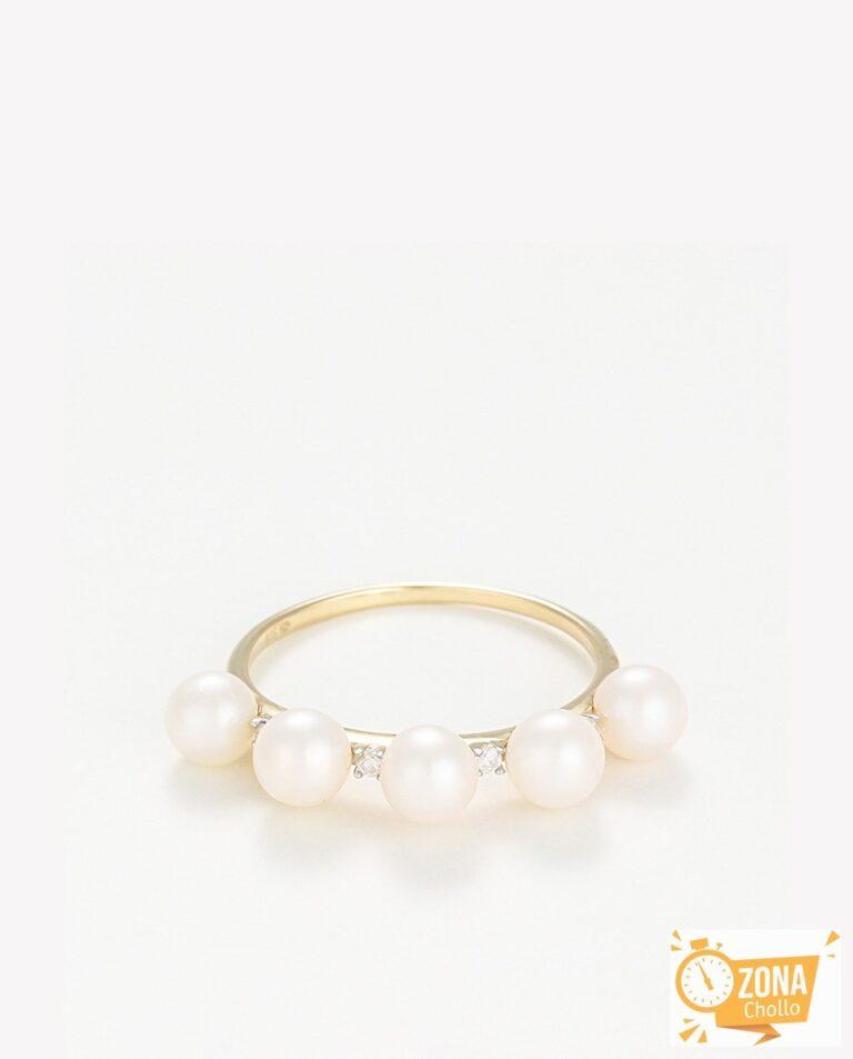 Anillo perle «Crown» 4mm*5 et Diamantes 0,040 — 179,00€ € -82%