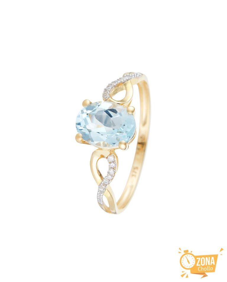 Anillo «Tobago» D0,04/14 & Topaze Bleue 1,70/1 — 219,00€ € -82%