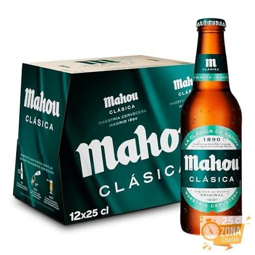 Mahou Clásica, Pack 12 Botellas x 25cl, Cerveza Dorada Lager… — 4,65 € -36%