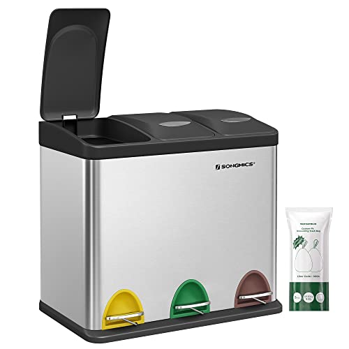 23% DESCUENTO SONGMICS Cubo de Basura de Cocina, Basurero… — 42,63 € -23%