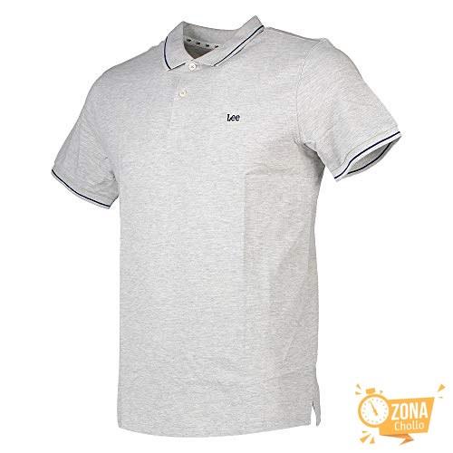 Lee Hombre Pique Polo Camiseta, Sharp Grey Mele 03, M — 19,00 € -57%