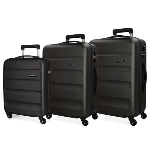 51% DESCUENTO ROLL ROAD Flex Juego De Maletas Rígidas, Negro — 89,99 € -51%