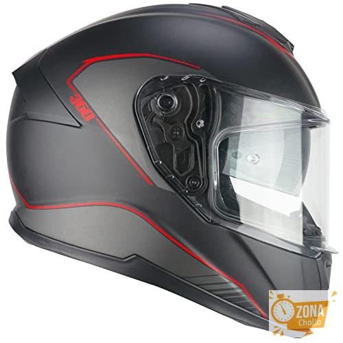 CGM Casco Full Face 360G KAD Ride Negro Rojo Mate, S (55 56 cm) — 80,26 €