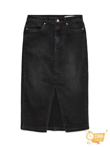 Vero Moda VMVERI HR Calf Denim Skirt GA Noos, Negro, XS — 8,80 € -80%