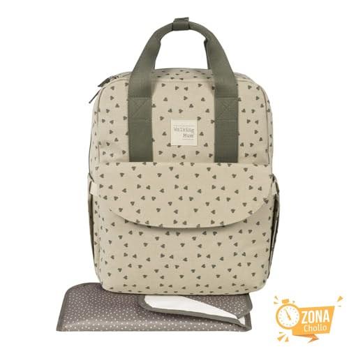 Walking Mum Mochila Corazones Poppy Musgo — 32,24 € -44%