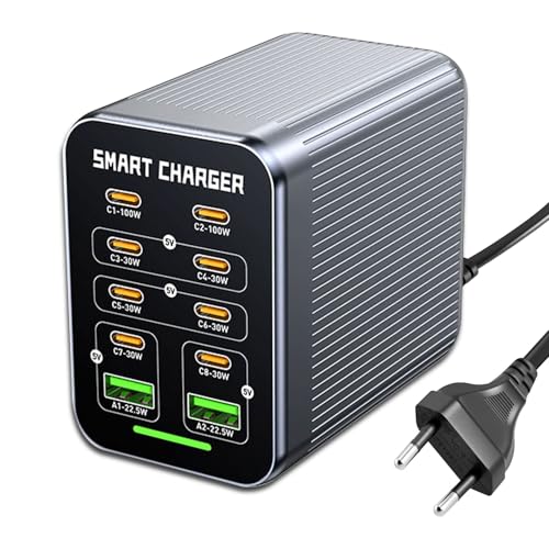 Cargador multipuerto USB C 425W, estación de carga rápida 10 en 1… — 9,99 €