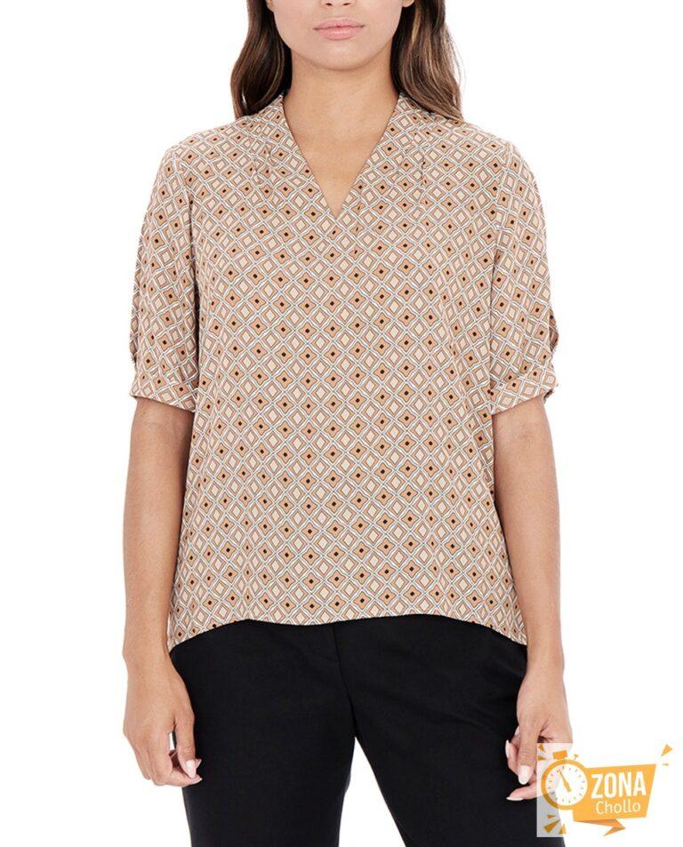 Blusa de mujer estampada de manga corta — 17,00€ € -81%
