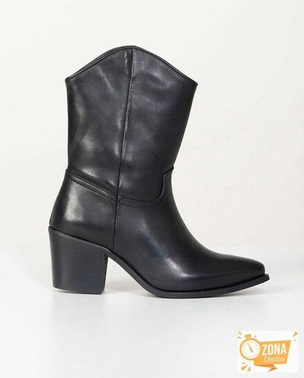 Bota piel tacón campera de mujer — 41,00€ € -80%