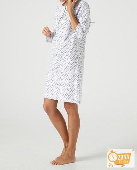 Camisón de mujer manga larga, cuello redondo — 10,00€ € -80%