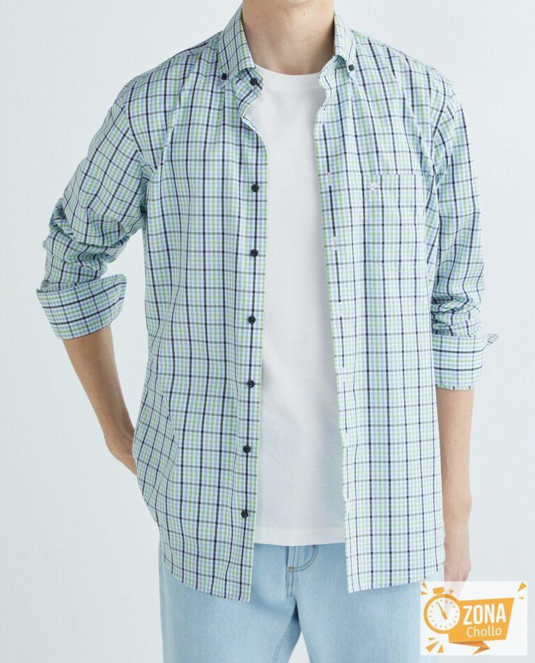 Camisa city m/l popelín cuadros de hombre — 15,00€ € -81%