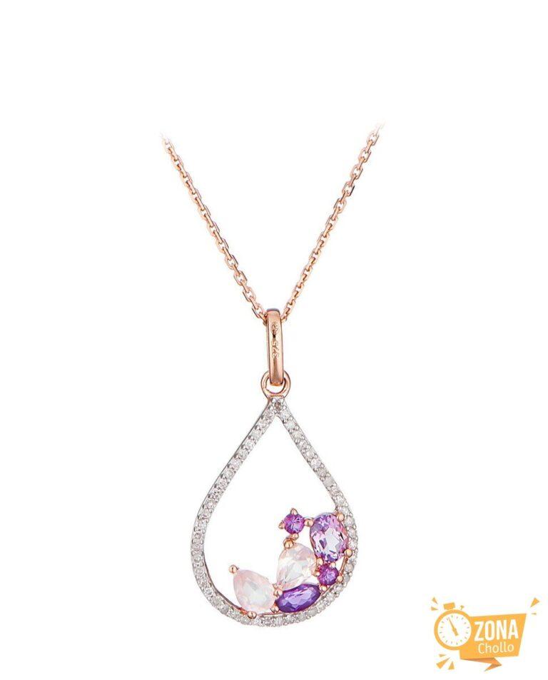Colgante «Lilas» D0,19/55 & Améthyste 0,31/4 & Rose Quartz 0,33/2 — 279,00€ € -82%
