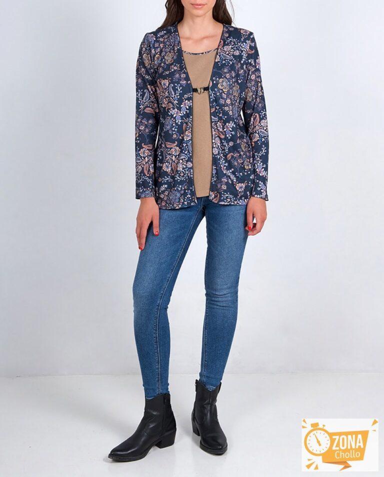 Conjunto simulado de mujer cuello redondo manga larga — 21,00€ € -80%