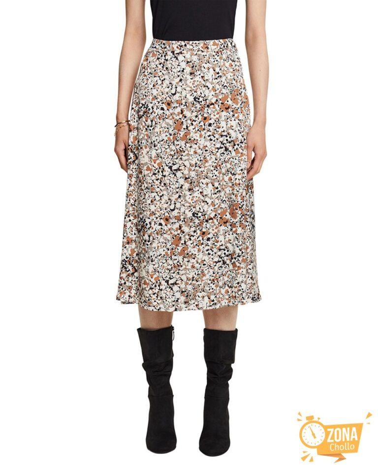 Falda midi de viscosa estampada — 15,00€ € -81%