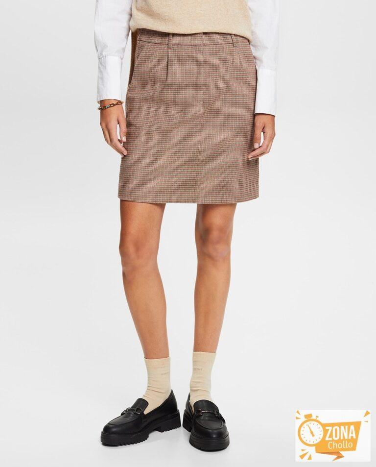 Falda corta cuadros con viscosa — 13,00€ € -81%