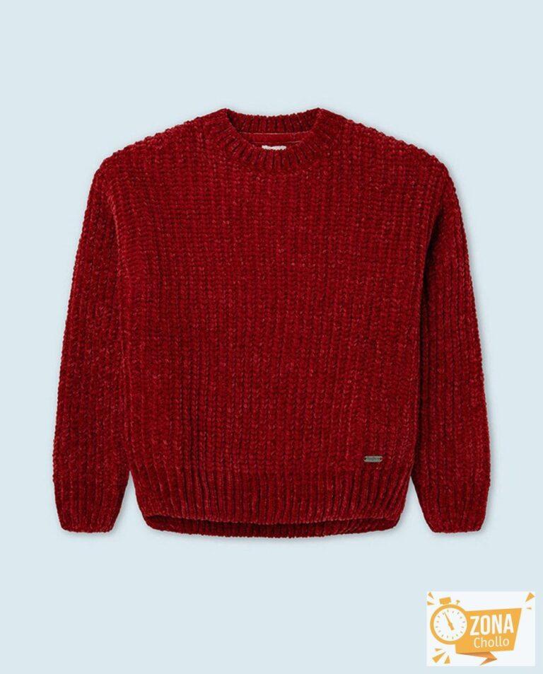 Jersey de niña aterciopelado en color rojo — 11,00€ € -80%