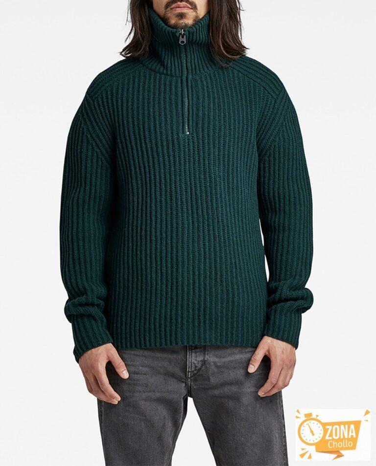 Jersey de punto de hombre Chunky Skipper con cuello alto alzado con… — 27,00€ € -81%