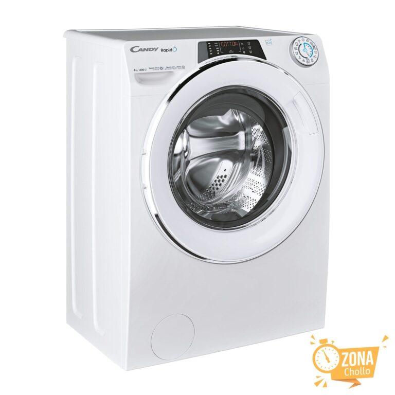 Lavadora Candy 8 kg / 1.400 rpm con WIFI RapidÓ – RO 1486DWMCT/1-S… — 186,15 € -64%