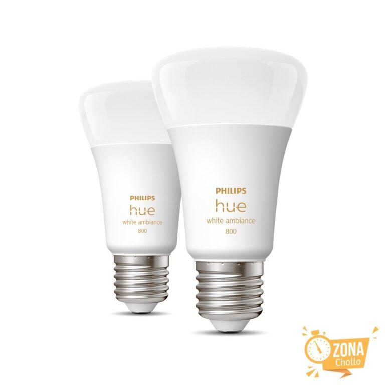Pack 2 Bombillas Philips HUE White & Ambiance A60 E27… — 29 € -47%
