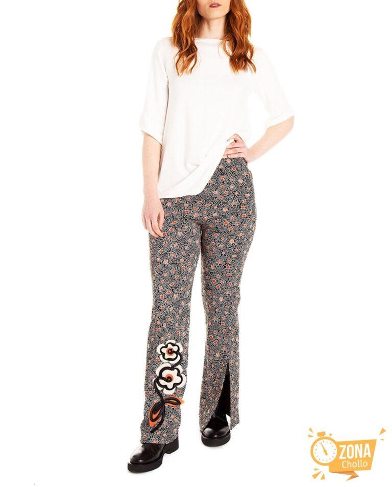 Pantalón de mujer en jacquard con cinturilla elástica — 15,00€ € -81%