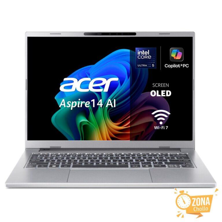Portátil Acer Aspire 14 AI A14-53M Copilot+ PC, Intel Core Ultra… — 629 € -30%