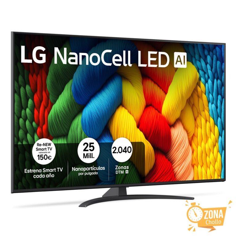 TV LED NanoCell AI 164cm (65″) LG 65NANO81A6A, 4K Smart TV… — 559 € -30%