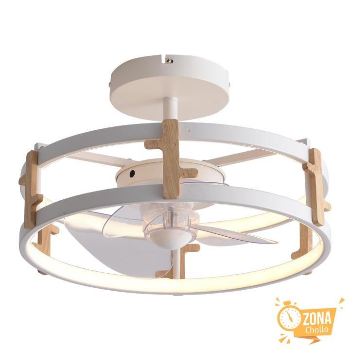 Ventilador Lámpara LED con detalles acabado madera Purline CEILY WOOD — 115.99 €