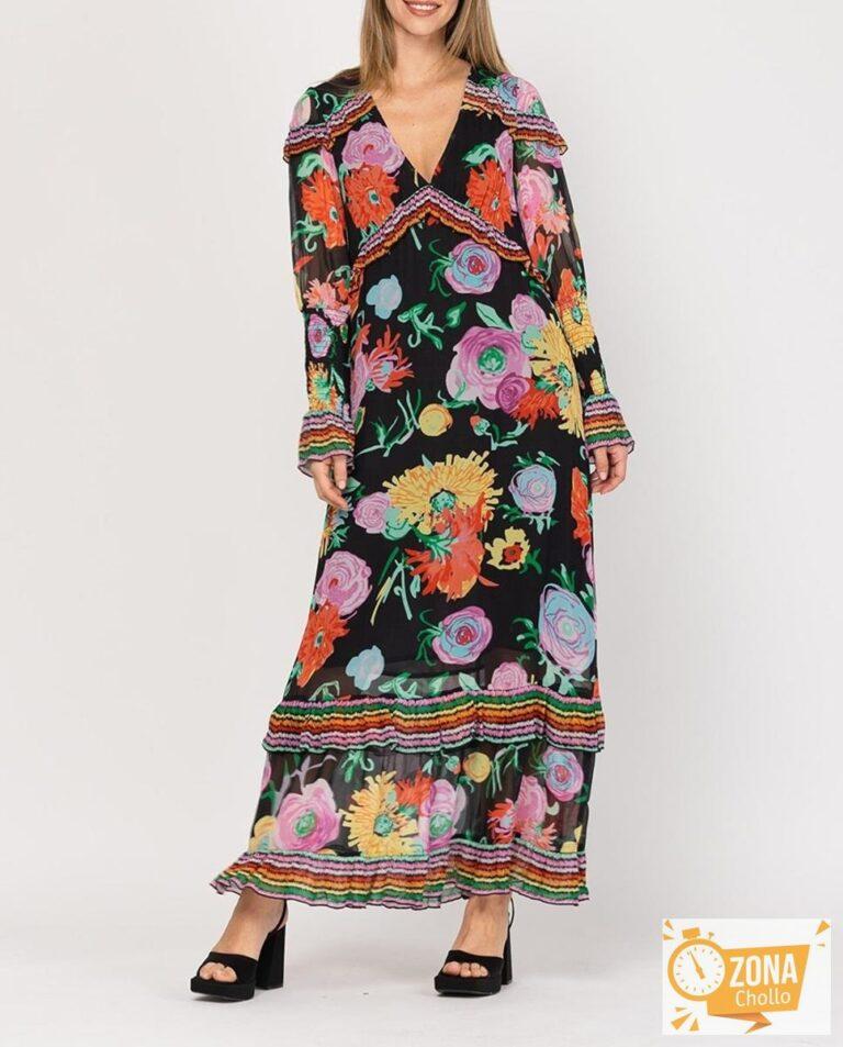 Vestido largo con estampado — 33,00€ € -80%