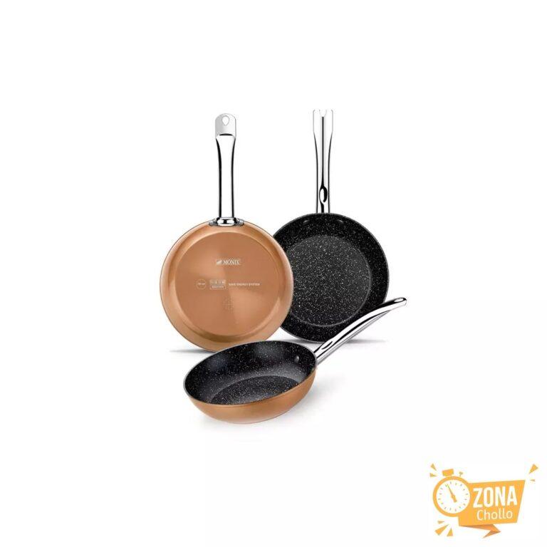 Monix Copper – Set 3 Sartenes, Lote 18, 22 y 26 cm, 3 Piezas… — 37.00 EUR €