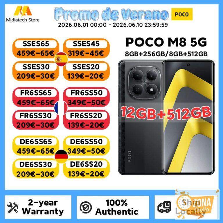 Versión Global del Teléfono Inteligente POCO M8 5G, Snapdragon 6 Gen… — 151,72 €