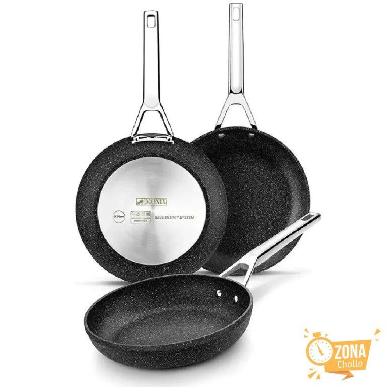 Monix Mineral – Set 3 Sartenes, Lote 18, 22 y 26 cm, Aluminio… — 53.68 EUR €