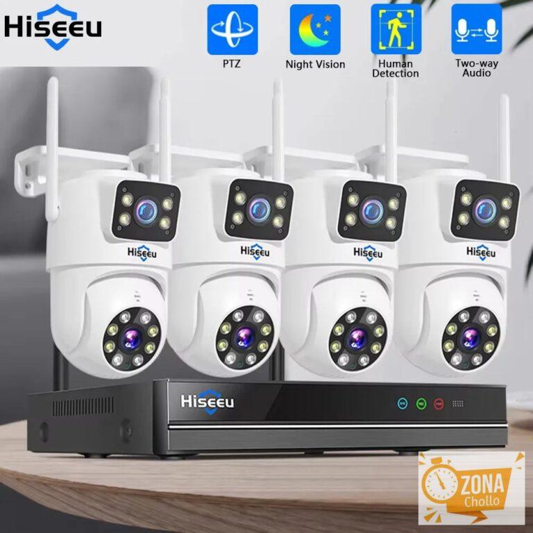 Hiseeu 10CH NVR doble lente Kit de vigilancia CCTV inalámbrico… — 149.18 EUR €