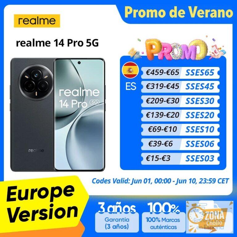 Versión Global realme 14 Pro 5G Smartphone 50MP Sony IMX882 OIS… — 223,76 €