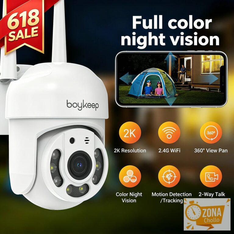 BoyKeep 3MP 2,4 GHz WiFi exterior seguridad del hogar IP Monitor… — 17,91 €