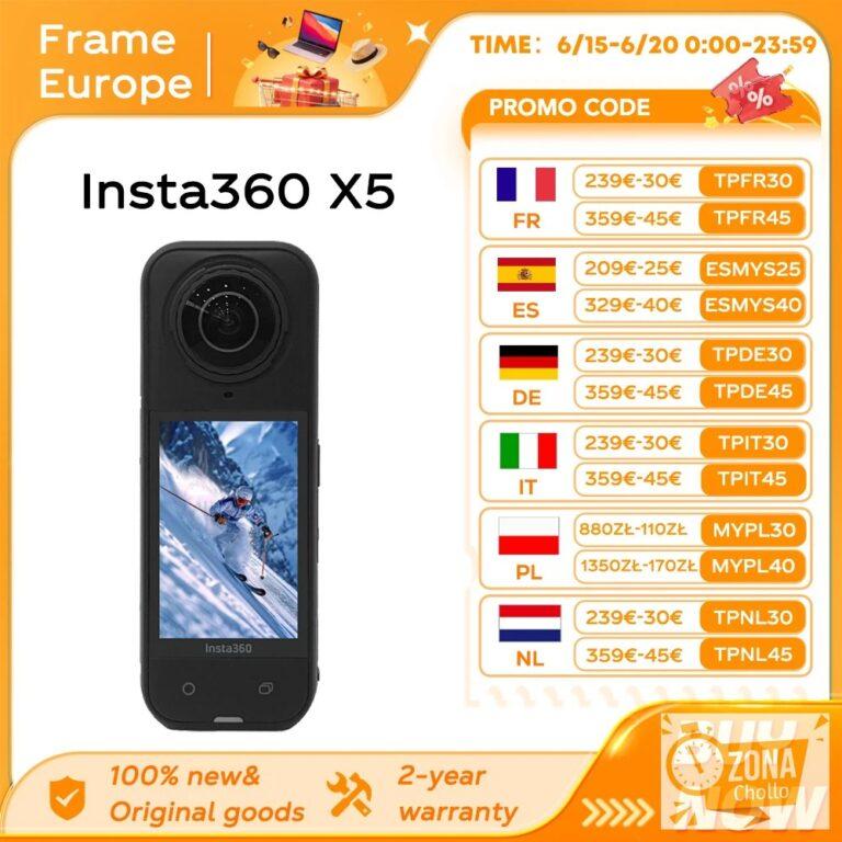 Cámara de Acción Insta360 X5 360 ° Lente de Cámara Deportiva… — 440,44 €