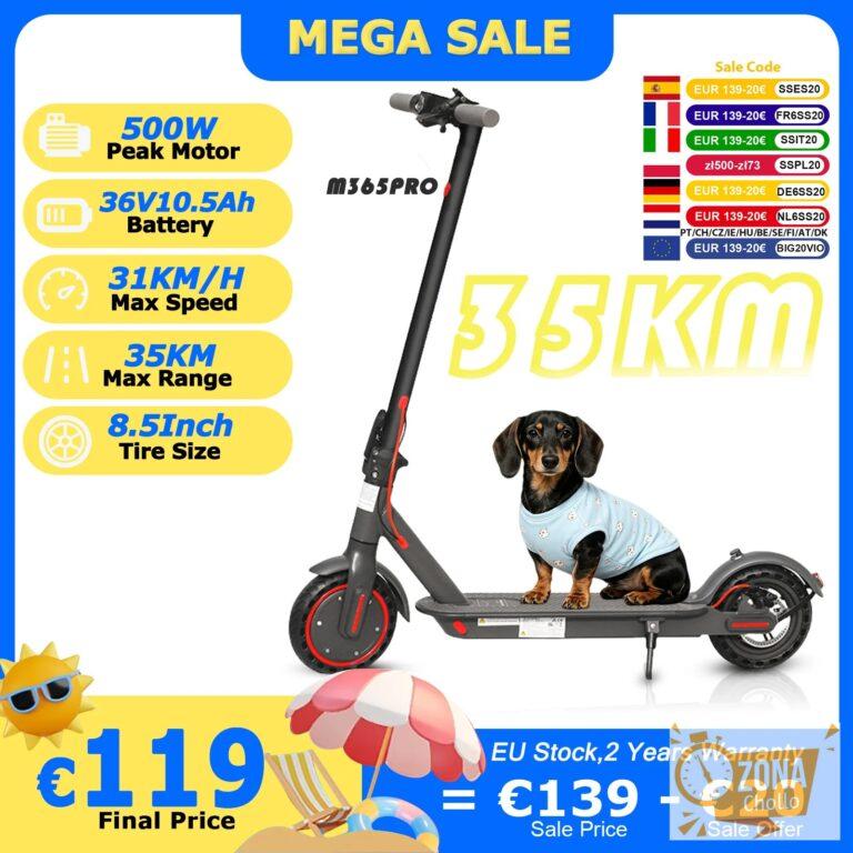 Patinete Eléctrico M365PRO/M365 X1, 36V 10.5Ah, Motor de 500W, 35KM… — 124,01 €